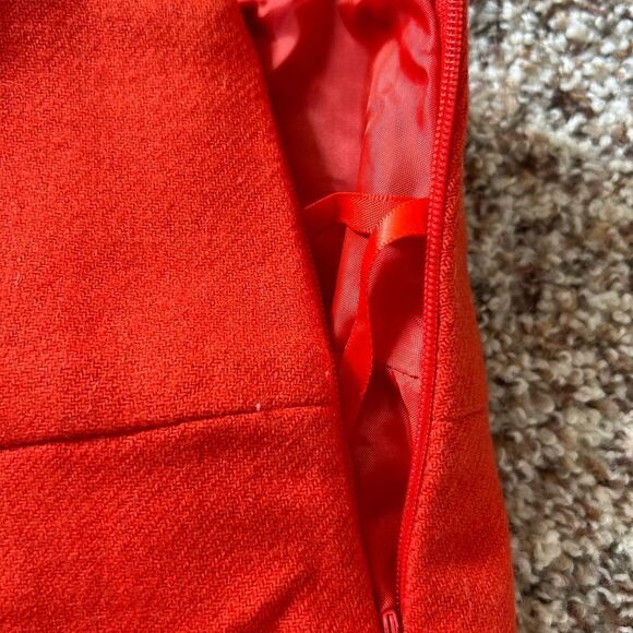 Gap Women’s Orange Wool Mini Skirt Fully Lined Zipper Up Size 4 Retro - Picture 5 of 7